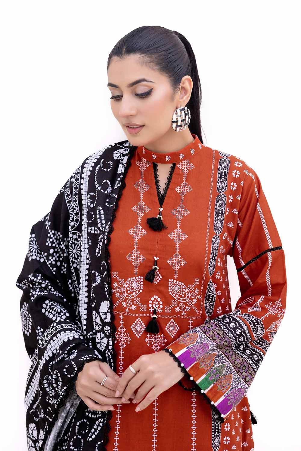 Gul Ahmed | Winter Collection 24 | Thick Khaddar Suit K-42008 T by Gul Ahmed - Designer Dress - Type: Ladies Clothes - Available at Libayah - 100% Original