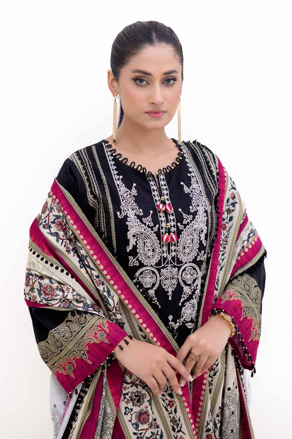 Gul Ahmed | Winter Collection 24 | Khaddar Dupatta K-42012 T by Gul Ahmed - Designer Dress - Type: Ladies Clothes - Available at Libayah - 100% Original