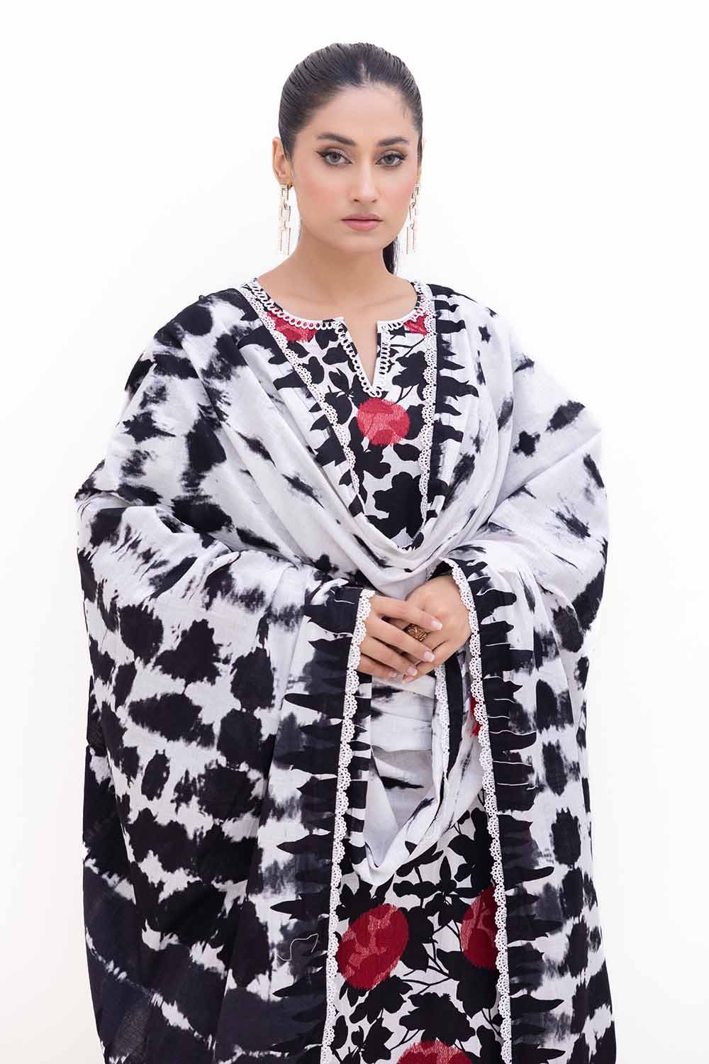Gul Ahmed | Winter Collection 24 | Khaddar Dupatta K-42019 T by Gul Ahmed - Designer Dress - Type: Ladies Clothes - Available at Libayah - 100% Original