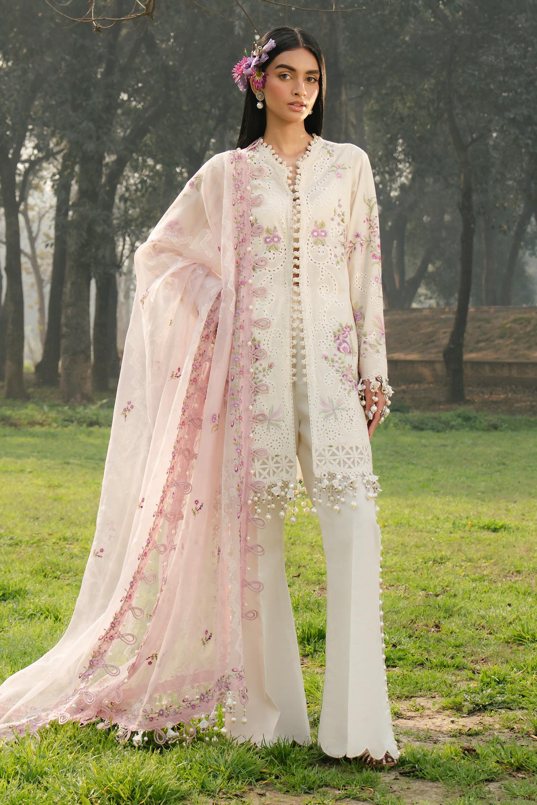 Sana Safinaz | Luxury Lawn 25 | L251-001A-3CT by Sana Safinaz - Designer Dress - Type: Ladies Clothes - Available at Libayah - 100% Original