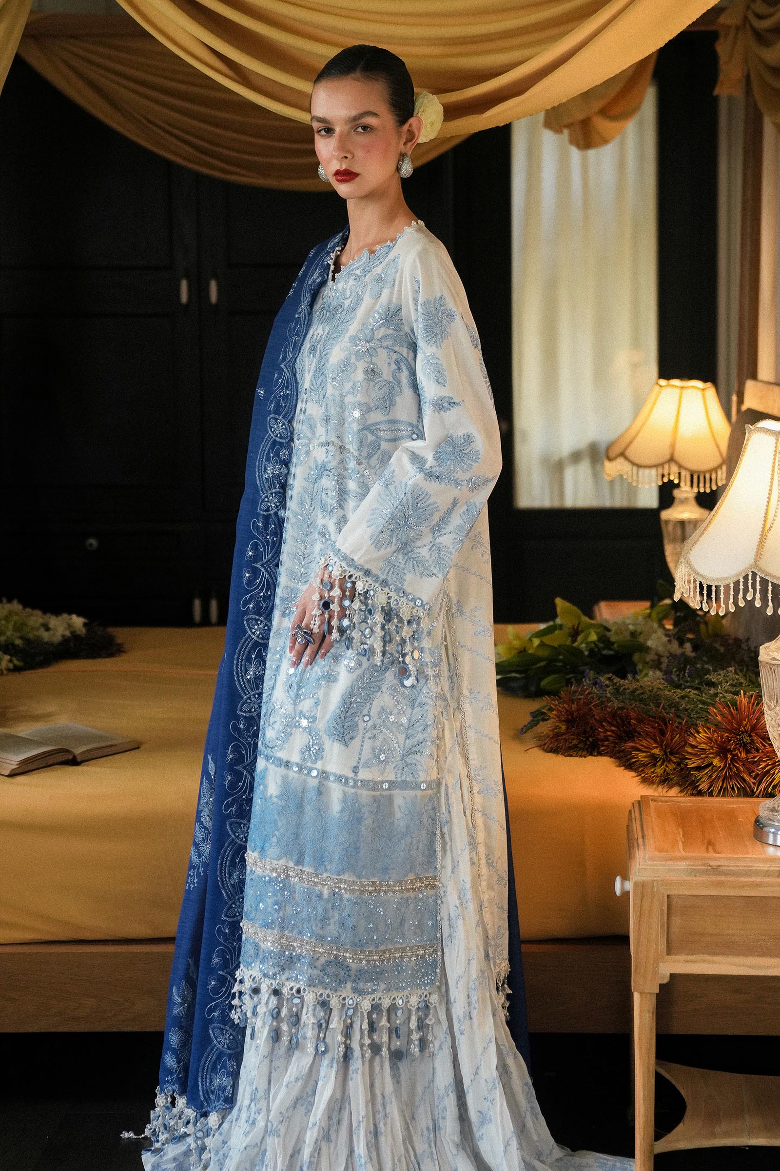 Sana Safinaz | Luxury Lawn 25 | L251-002A-3DI by Libayah - Designer Dress - Type: Ladies Clothes - Available at Libayah - 100% Original