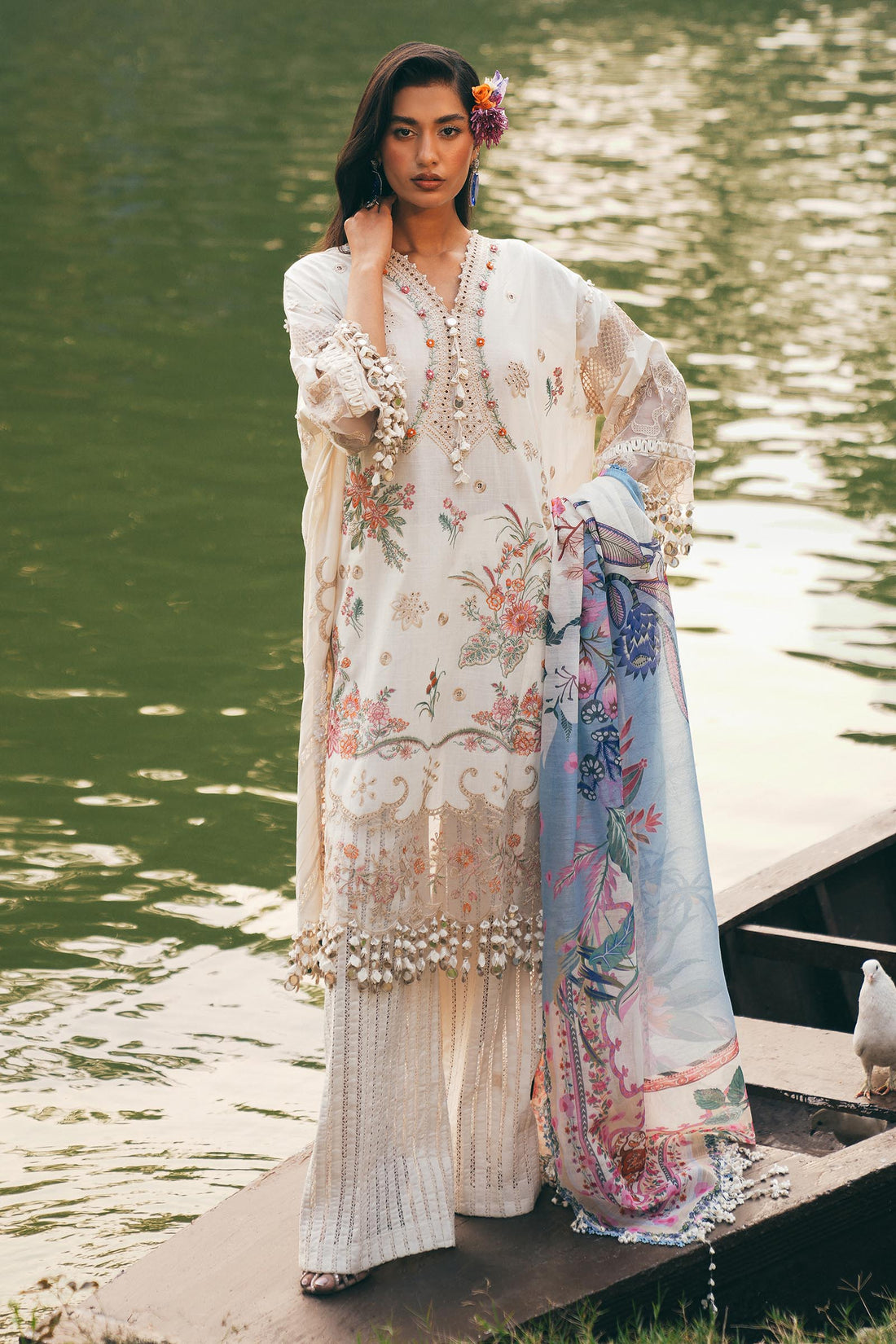 Sana Safinaz | Luxury Lawn 25 | 251-010B-3DI by Sana Safinaz - Designer Dress - Type: Ladies Clothes - Available at Libayah - 100% Original