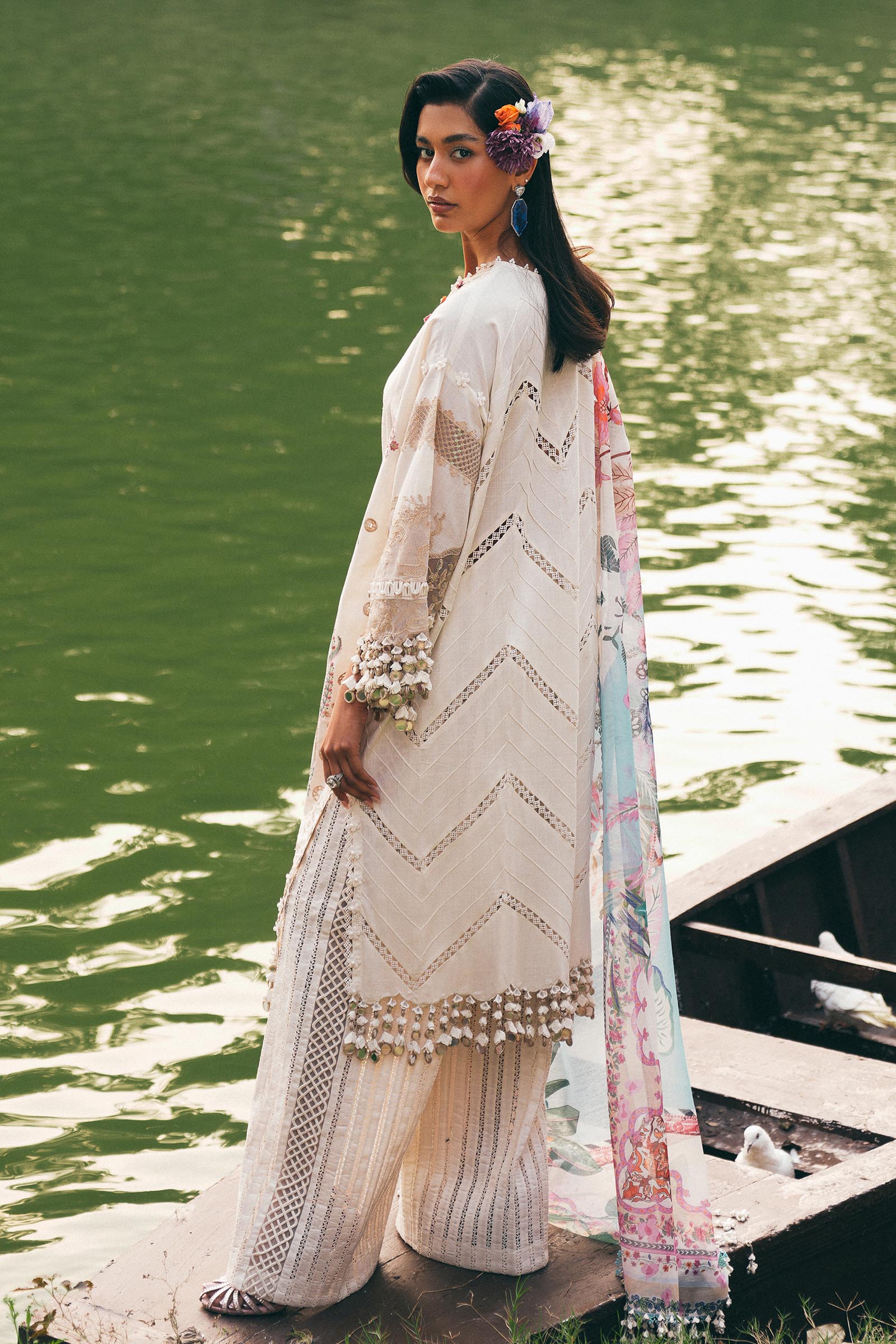 Sana Safinaz | Luxury Lawn 25 | 251-010B-3DI by Sana Safinaz - Designer Dress - Type: Ladies Clothes - Available at Libayah - 100% Original