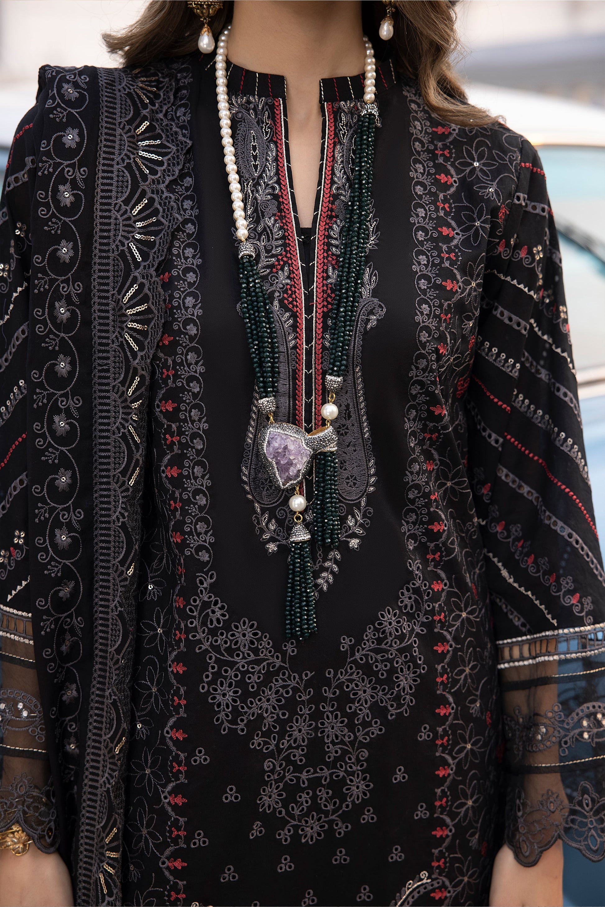 LSM | Spring Embroidered 24 | A-7 by LSM - Designer Dress - Type: Ladies Clothes - Available at Libayah - 100% Original