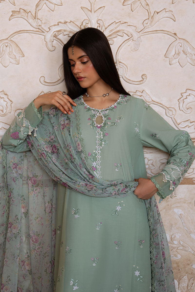Cross Stitch | Eid Lawn Edit 25 | SAGE GRACE by Cross Stitch - Designer Dress - Type: Ladies Clothes - Available at Libayah - 100% Original