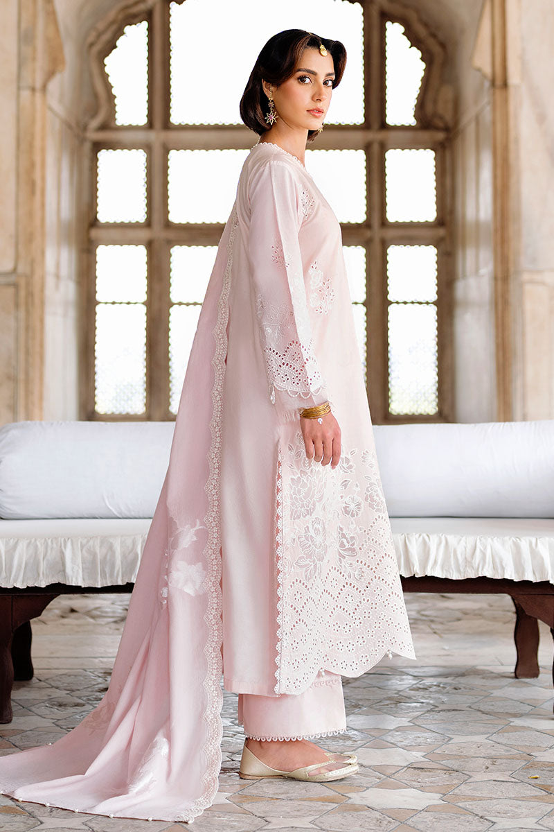 Cross Stitch | Eid Lawn Edit 25 | PEACH BLUSH by Cross Stitch - Designer Dress - Type: Ladies Clothes - Available at Libayah - 100% Original