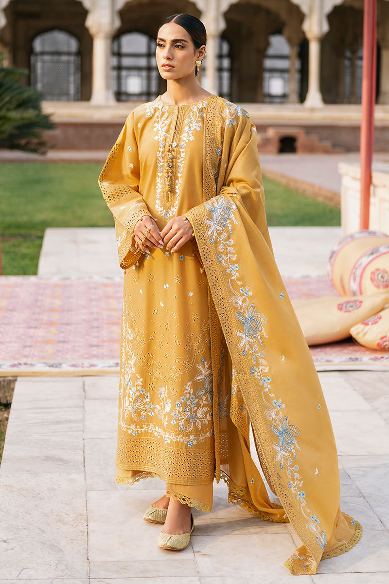 Cross Stitch | Eid Lawn Edit 25 | MUSTARD MIRAGE by Cross Stitch - Designer Dress - Type: Ladies Clothes - Available at Libayah - 100% Original