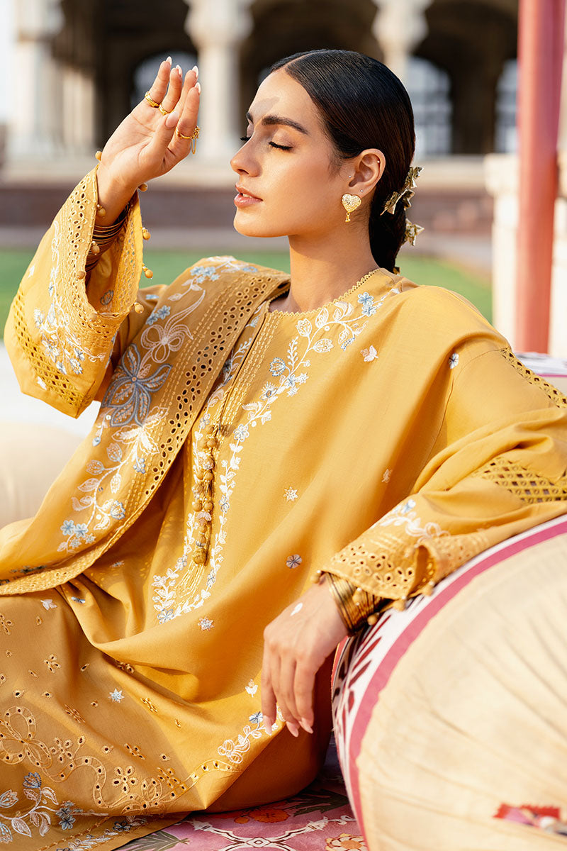 Cross Stitch | Eid Lawn Edit 25 | MUSTARD MIRAGE by Cross Stitch - Designer Dress - Type: Ladies Clothes - Available at Libayah - 100% Original