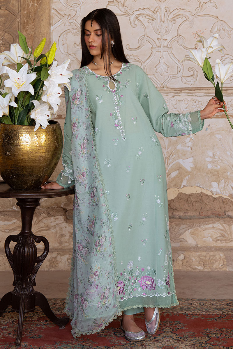 Cross Stitch | Eid Lawn Edit 25 | SAGE GRACE by Cross Stitch - Designer Dress - Type: Ladies Clothes - Available at Libayah - 100% Original