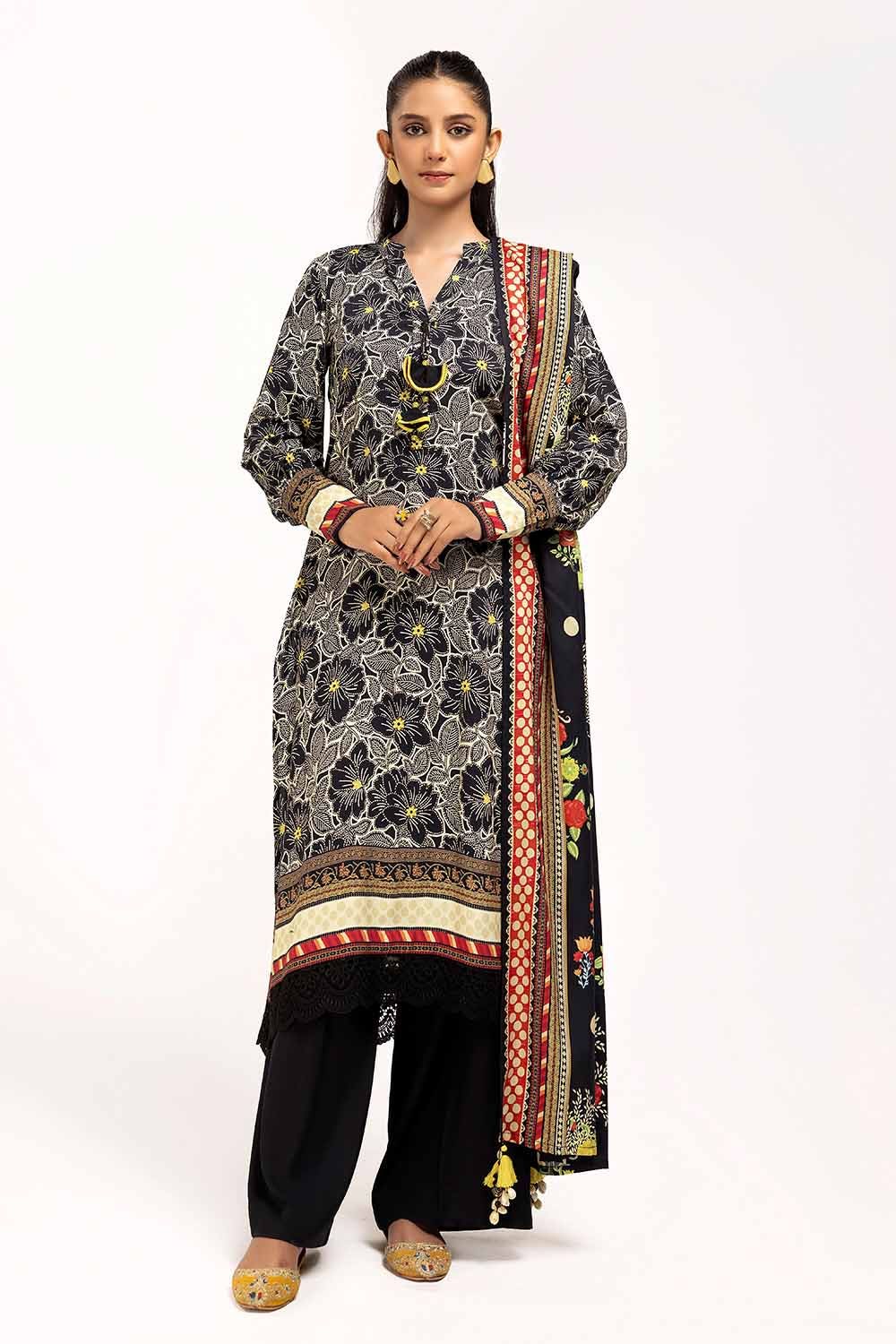 Gul Ahmed | Winter Collection 24 | Linen Suit LT-42001 by Gul Ahmed - Designer Dress - Type: Ladies Clothes - Available at Libayah - 100% Original