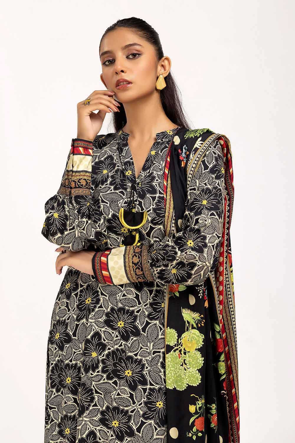 Gul Ahmed | Winter Collection 24 | Linen Suit LT-42001 by Gul Ahmed - Designer Dress - Type: Ladies Clothes - Available at Libayah - 100% Original