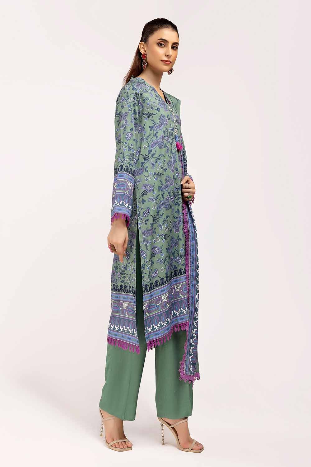 Gul Ahmed | Winter Collection 24 | Linen Suit LT-42002 by Gul Ahmed - Designer Dress - Type: Ladies Clothes - Available at Libayah - 100% Original