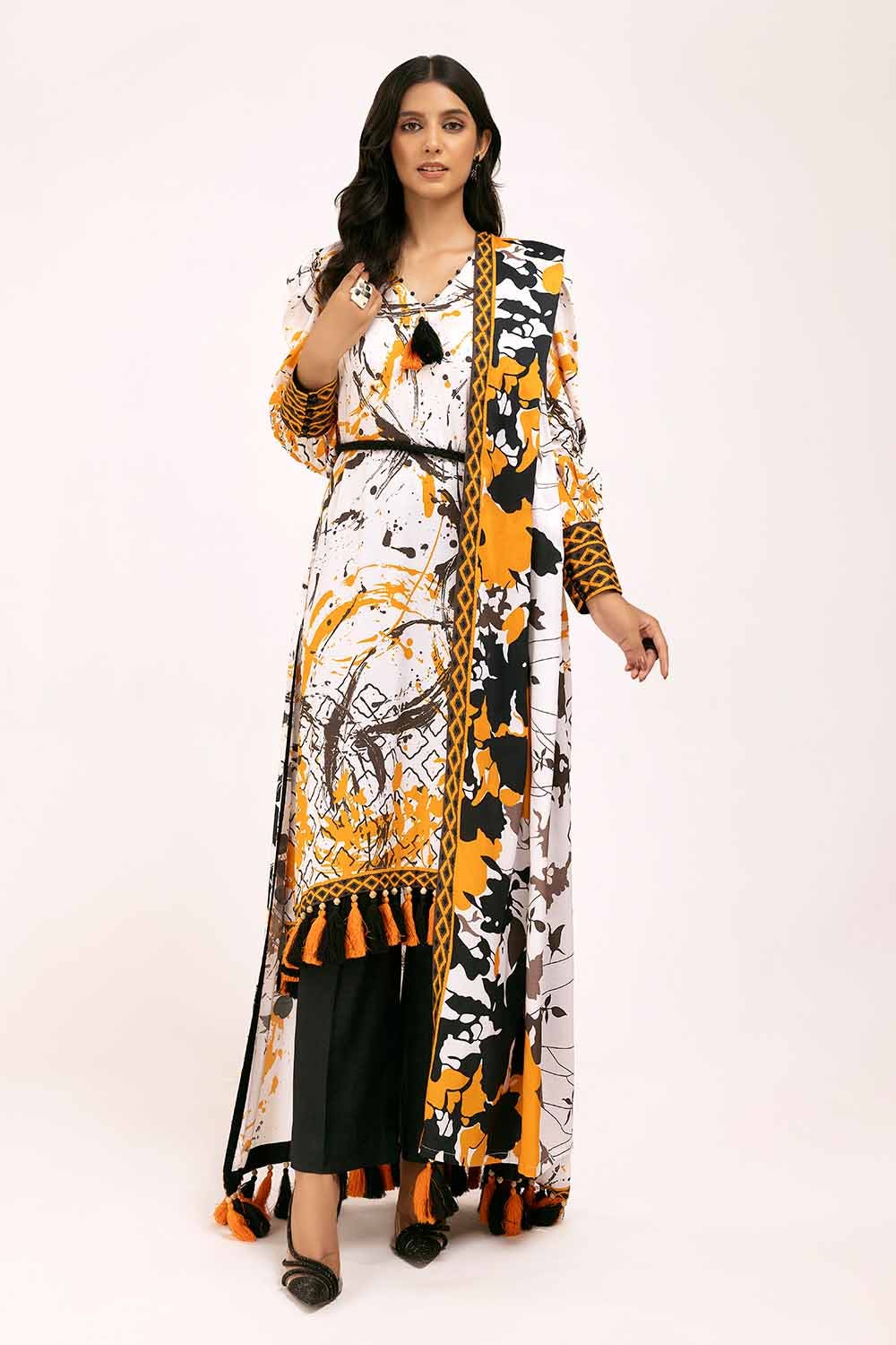 Gul Ahmed | Winter Collection 24 | Linen Suit LT-42006 by Gul Ahmed - Designer Dress - Type: Ladies Clothes - Available at Libayah - 100% Original