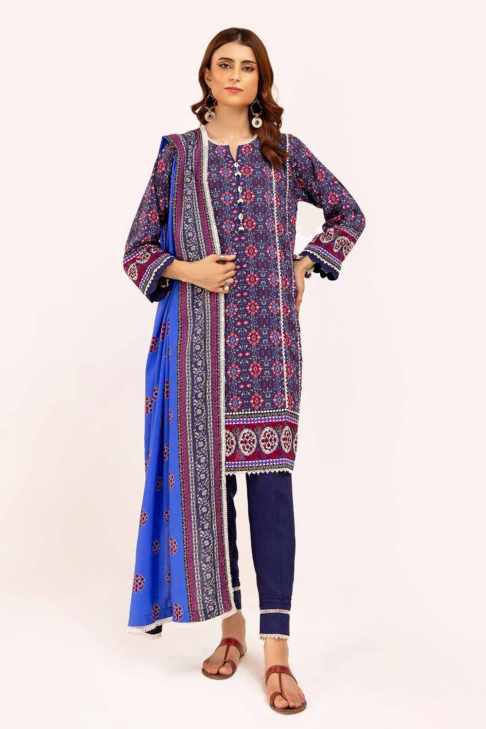 Gul Ahmed | Winter Collection 24 | Linen Suit LT-42008 by Gul Ahmed - Designer Dress - Type: Ladies Clothes - Available at Libayah - 100% Original