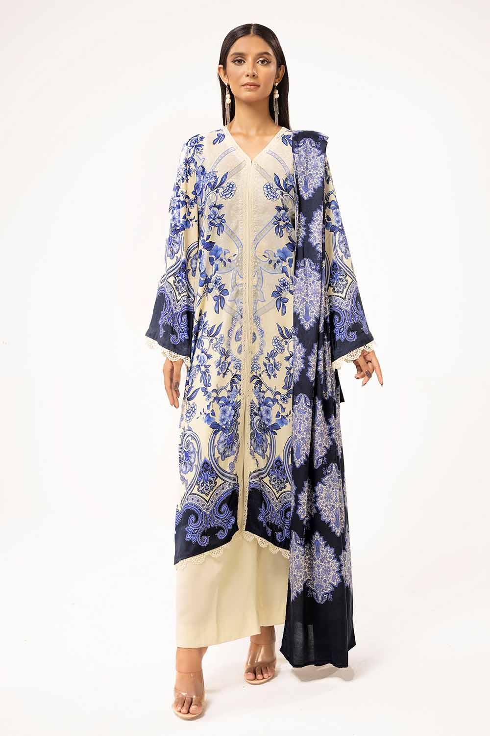 Gul Ahmed | Winter Collection 24 | Linen Suit LT-42010 by Gul Ahmed - Designer Dress - Type: Ladies Clothes - Available at Libayah - 100% Original