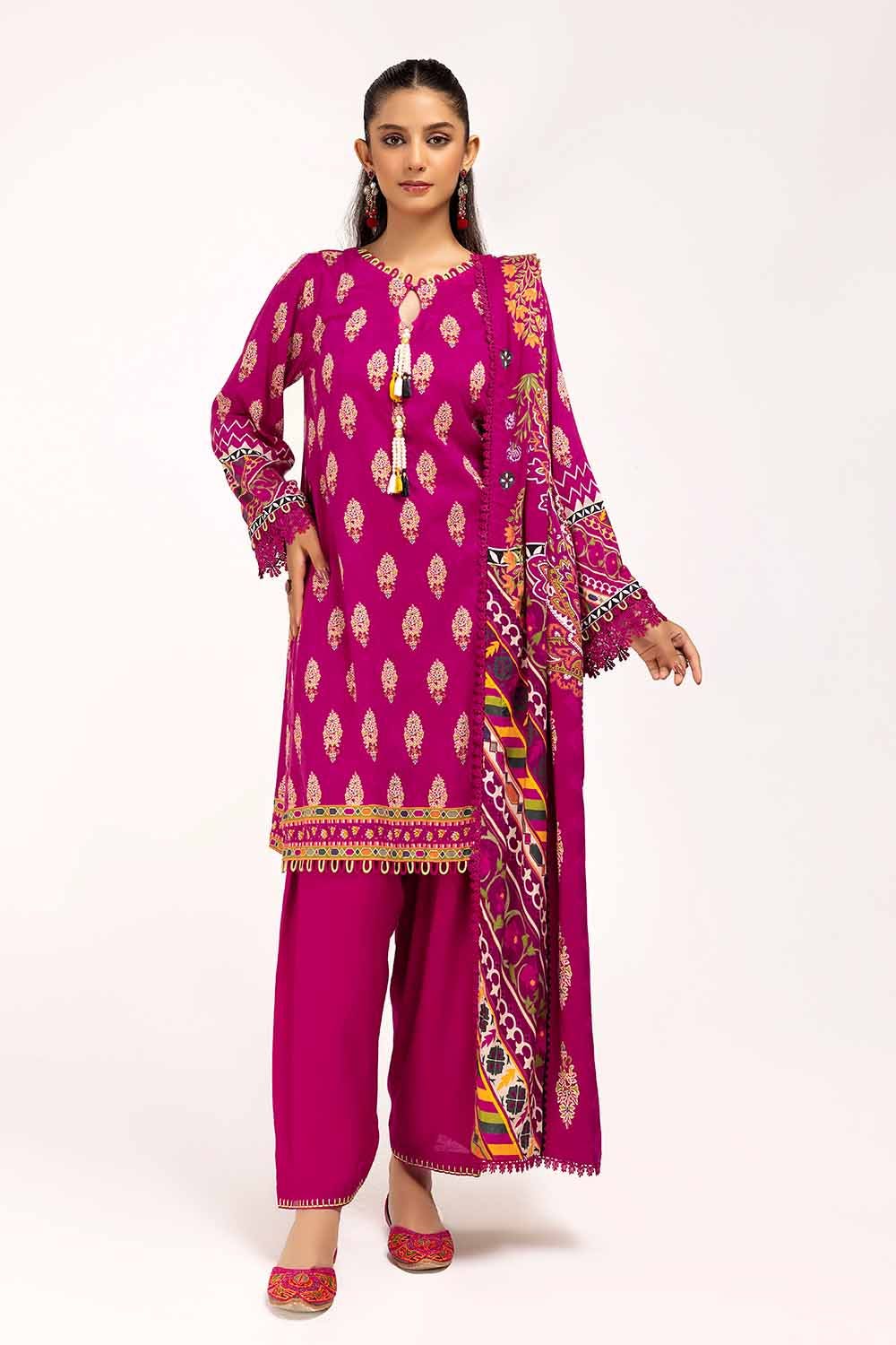 Gul Ahmed | Winter Collection 24 | Linen Suit LT-42011 by Gul Ahmed - Designer Dress - Type: Ladies Clothes - Available at Libayah - 100% Original