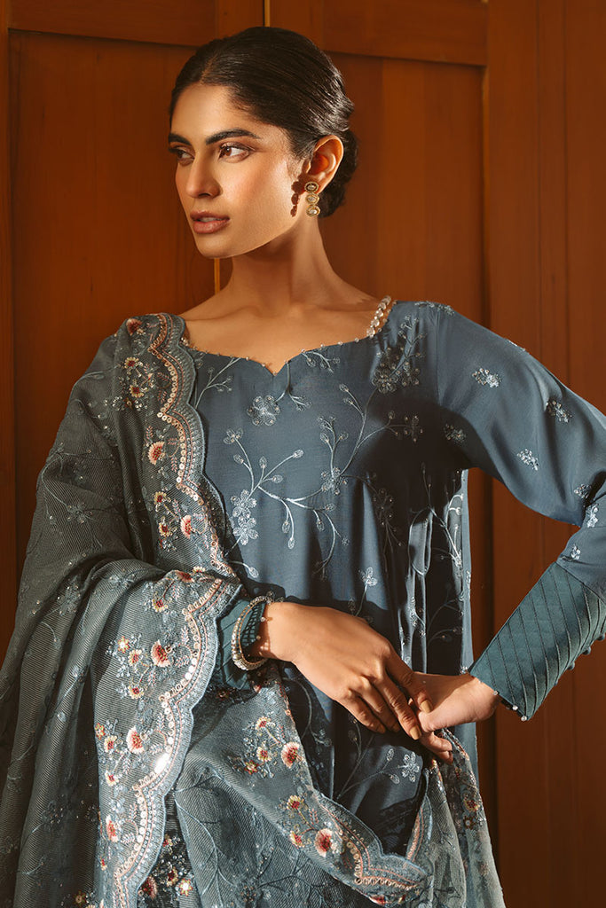 Cross Stitch | Luxe Atelier 25 | MAJESTIC TEAL by CROS - Designer Dress - Type: Ladies Clothes - Available at Libayah - 100% Original