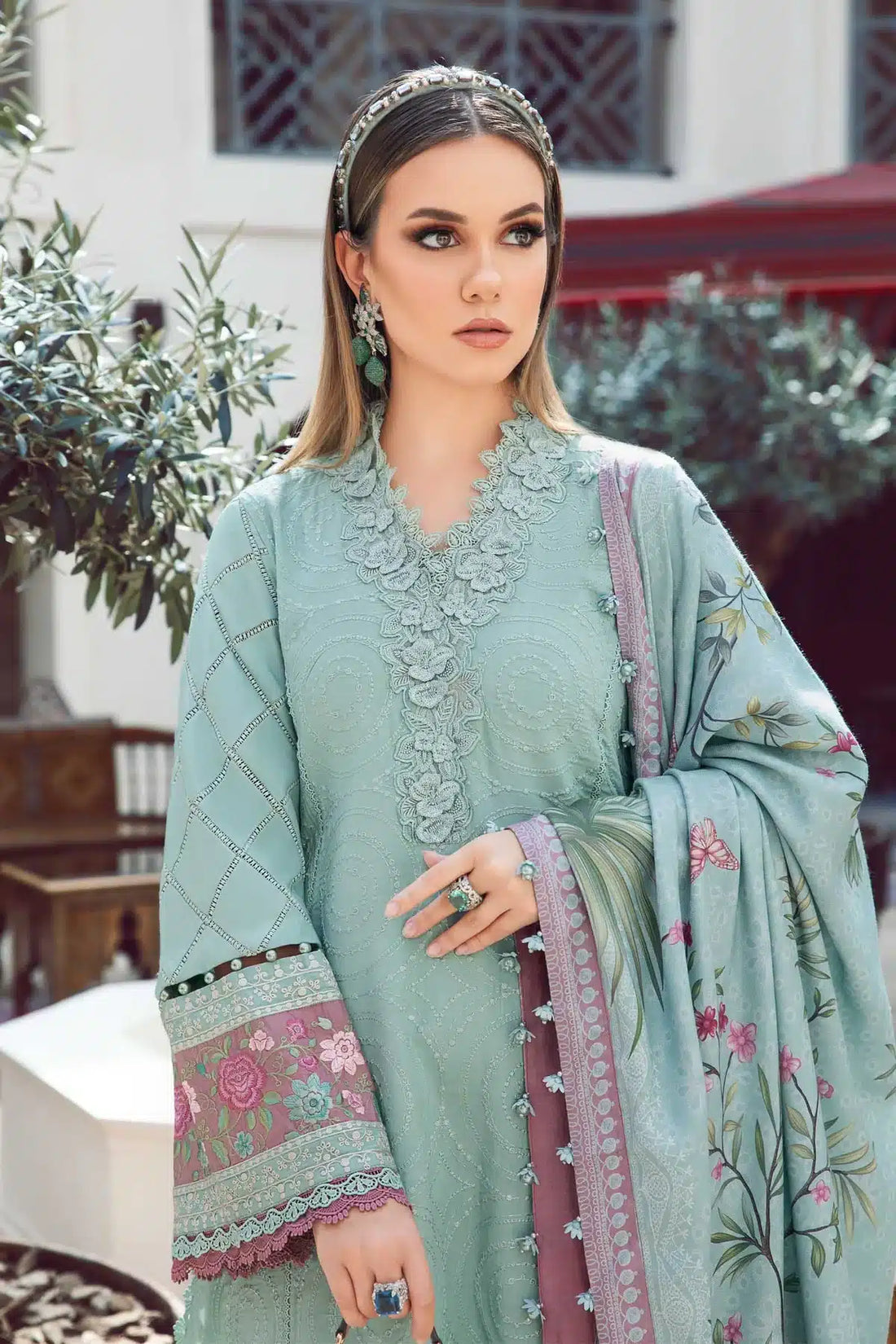 Maria B | M Prints Winter 23 | MPT-2001-A by Maria B - Designer Dress  - Type : Ladies Clothes - Available at Libayah - 100% Original 