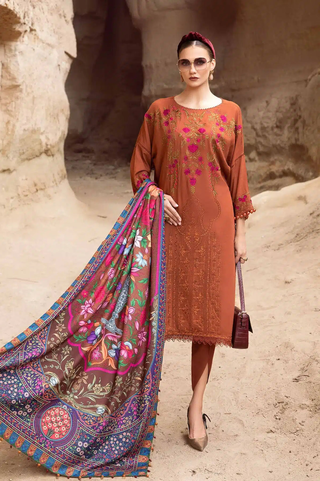 Maria B | M Prints Winter 23 | MPT-2004-A by Maria B - Designer Dress  - Type : Ladies Clothes - Available at Libayah - 100% Original 