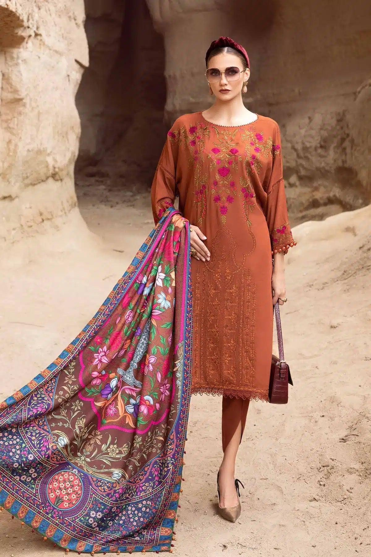 Maria B | M Prints Winter 23 | MPT-2004-A by Maria B - Designer Dress  - Type : Ladies Clothes - Available at Libayah - 100% Original 