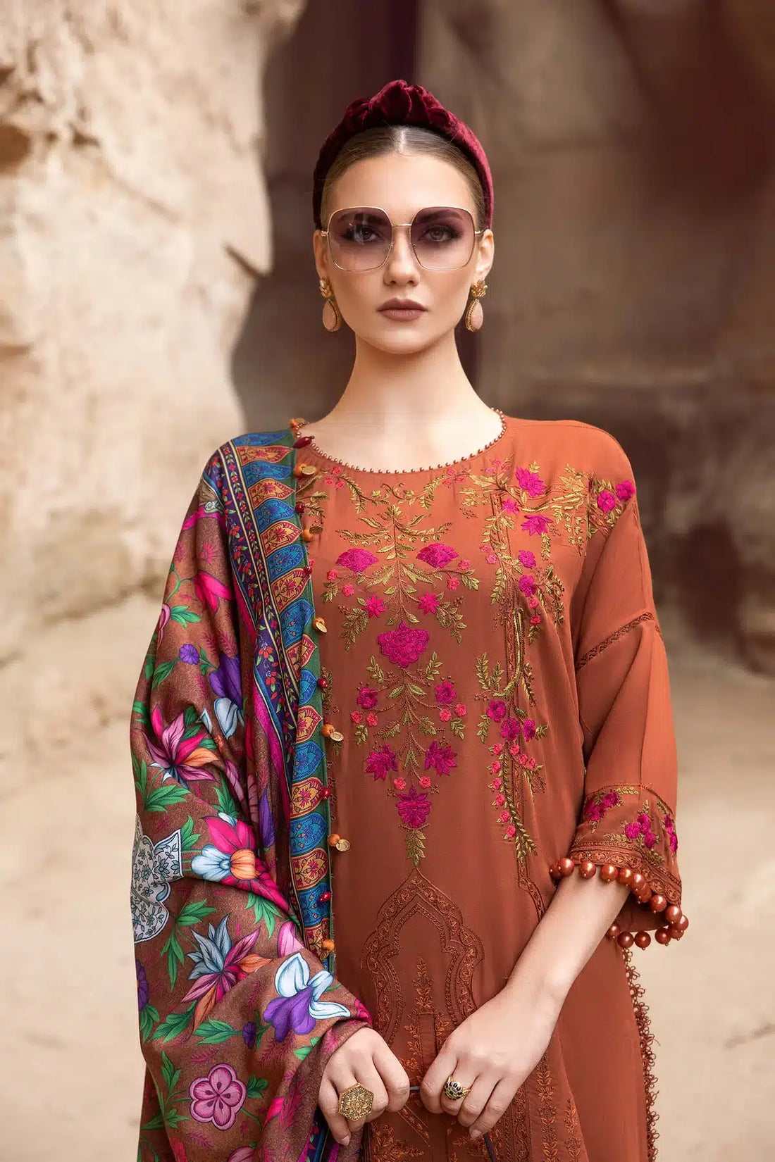 Maria B | M Prints Winter 23 | MPT-2004-A by Maria B - Designer Dress  - Type : Ladies Clothes - Available at Libayah - 100% Original 