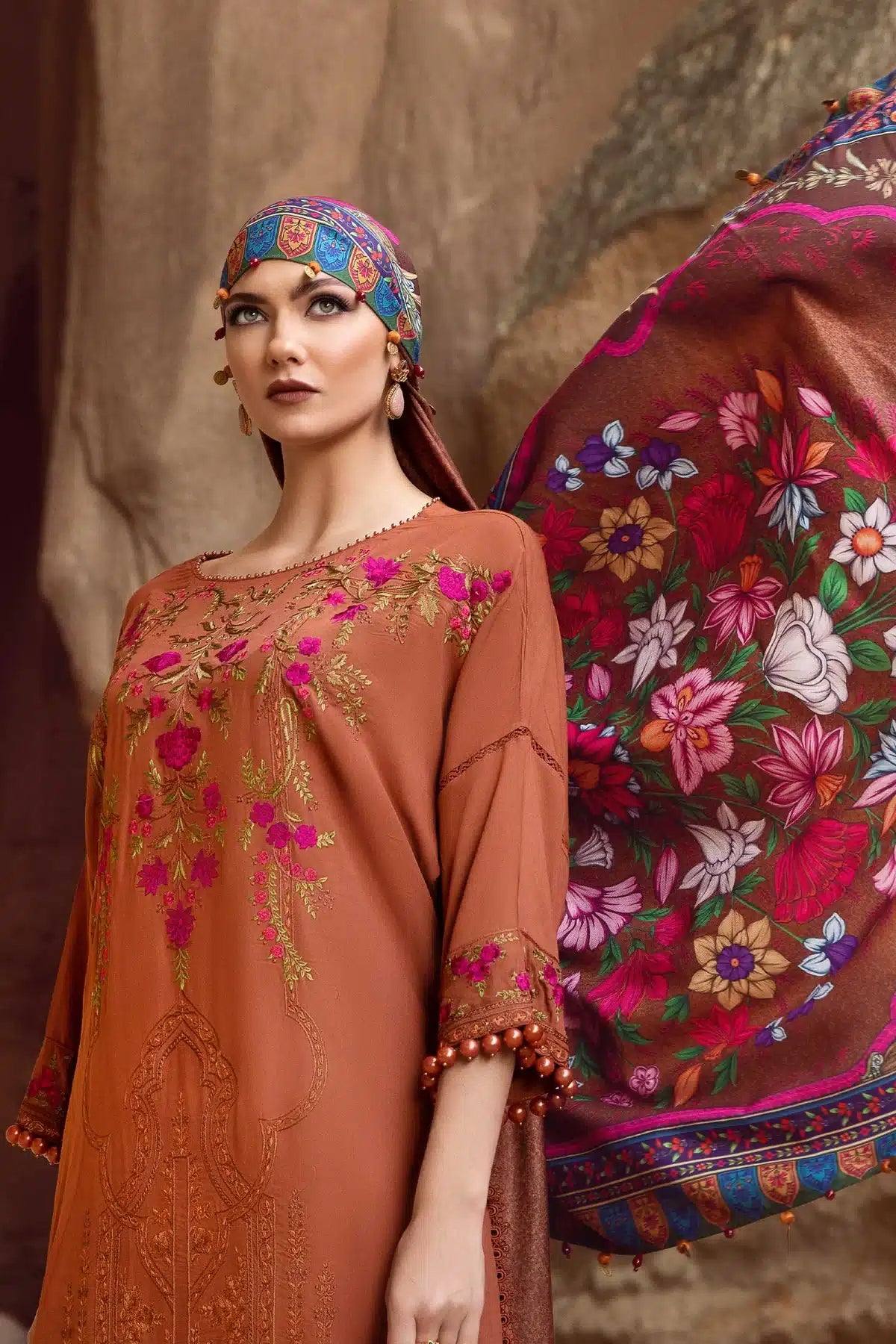 Maria B | M Prints Winter 23 | MPT-2004-A by Maria B - Designer Dress  - Type : Ladies Clothes - Available at Libayah - 100% Original 