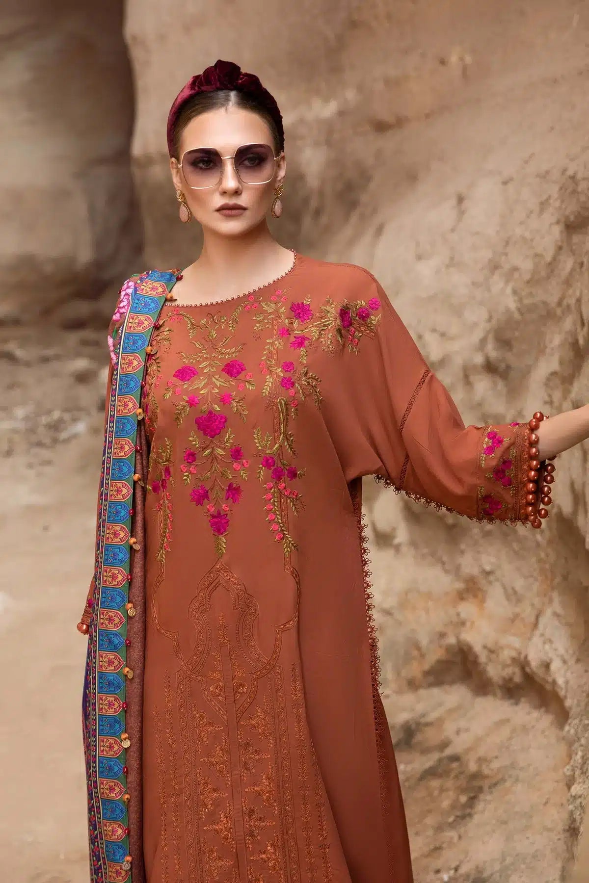 Maria B | M Prints Winter 23 | MPT-2004-A by Maria B - Designer Dress  - Type : Ladies Clothes - Available at Libayah - 100% Original 