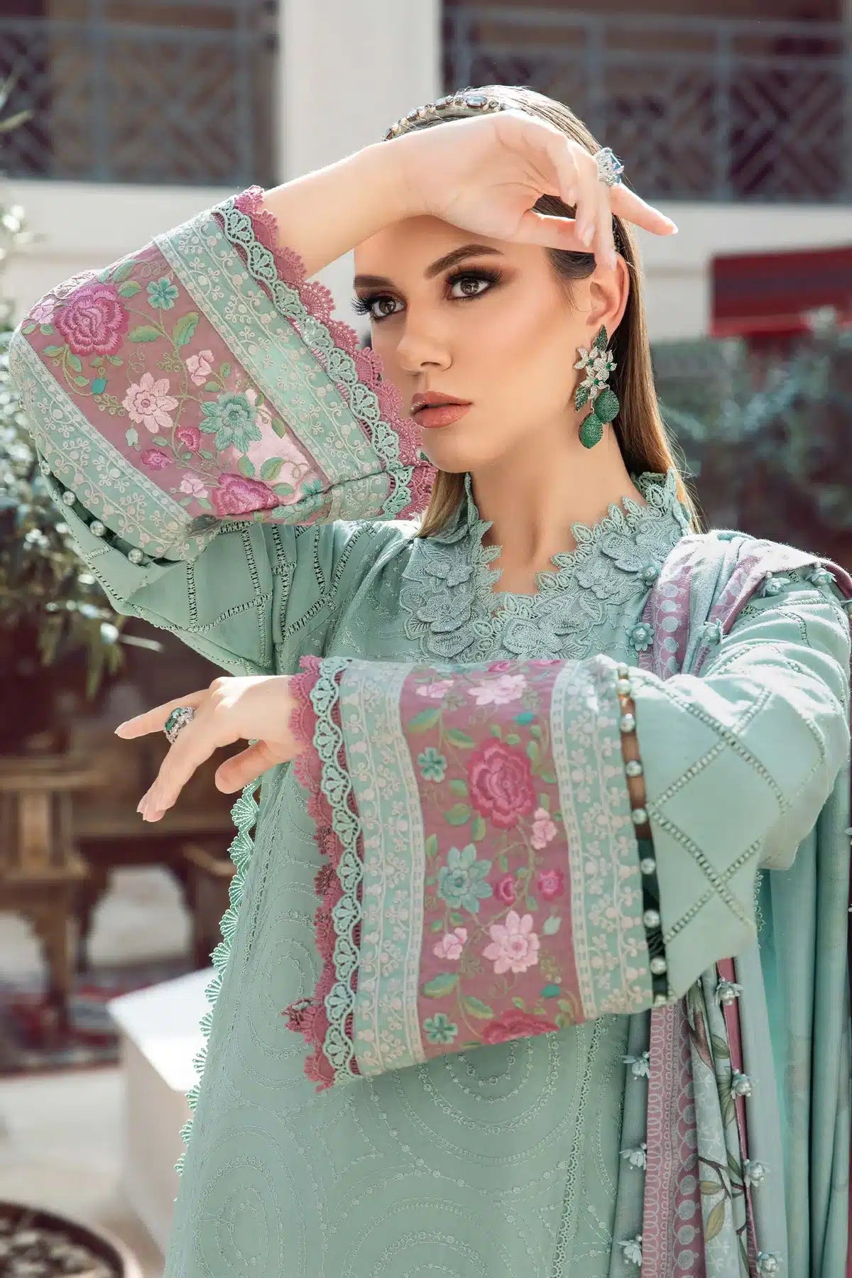 Maria B | M Prints Winter 23 | MPT-2001-A by Maria B - Designer Dress  - Type : Ladies Clothes - Available at Libayah - 100% Original 