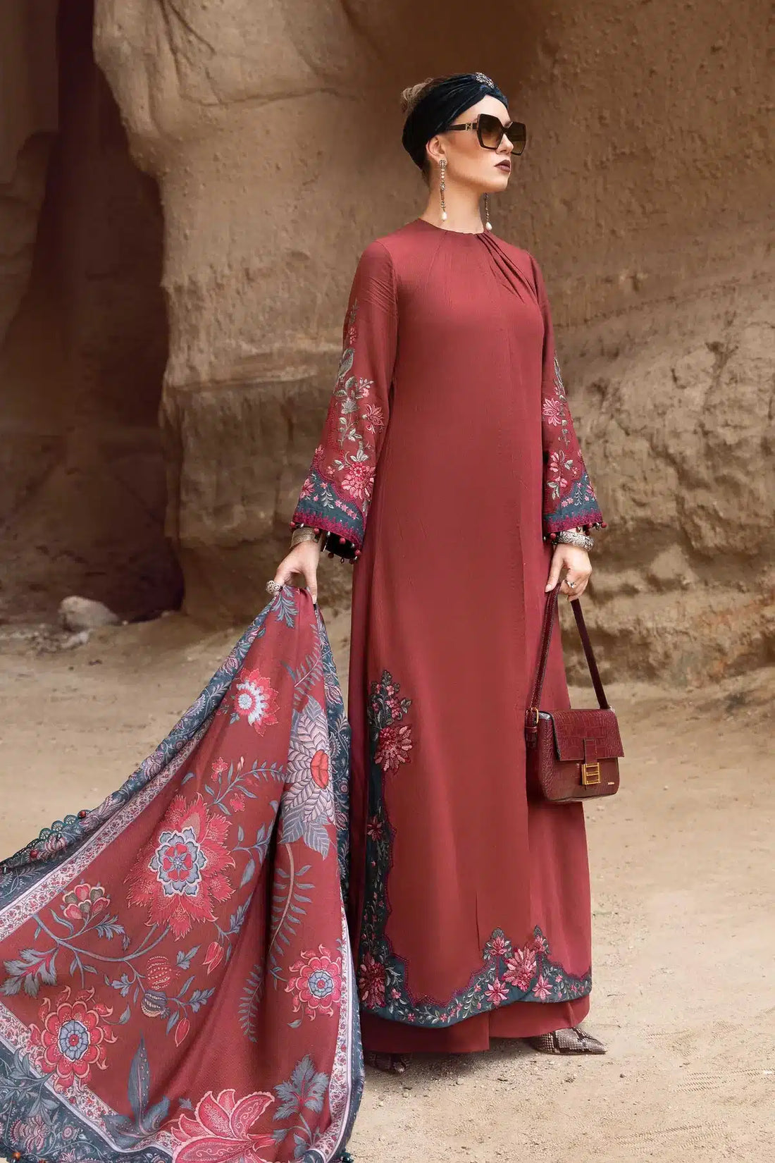 Maria B | M Prints Winter 23 | MPT-2005-A by Maria B - Designer Dress  - Type : Ladies Clothes - Available at Libayah - 100% Original 