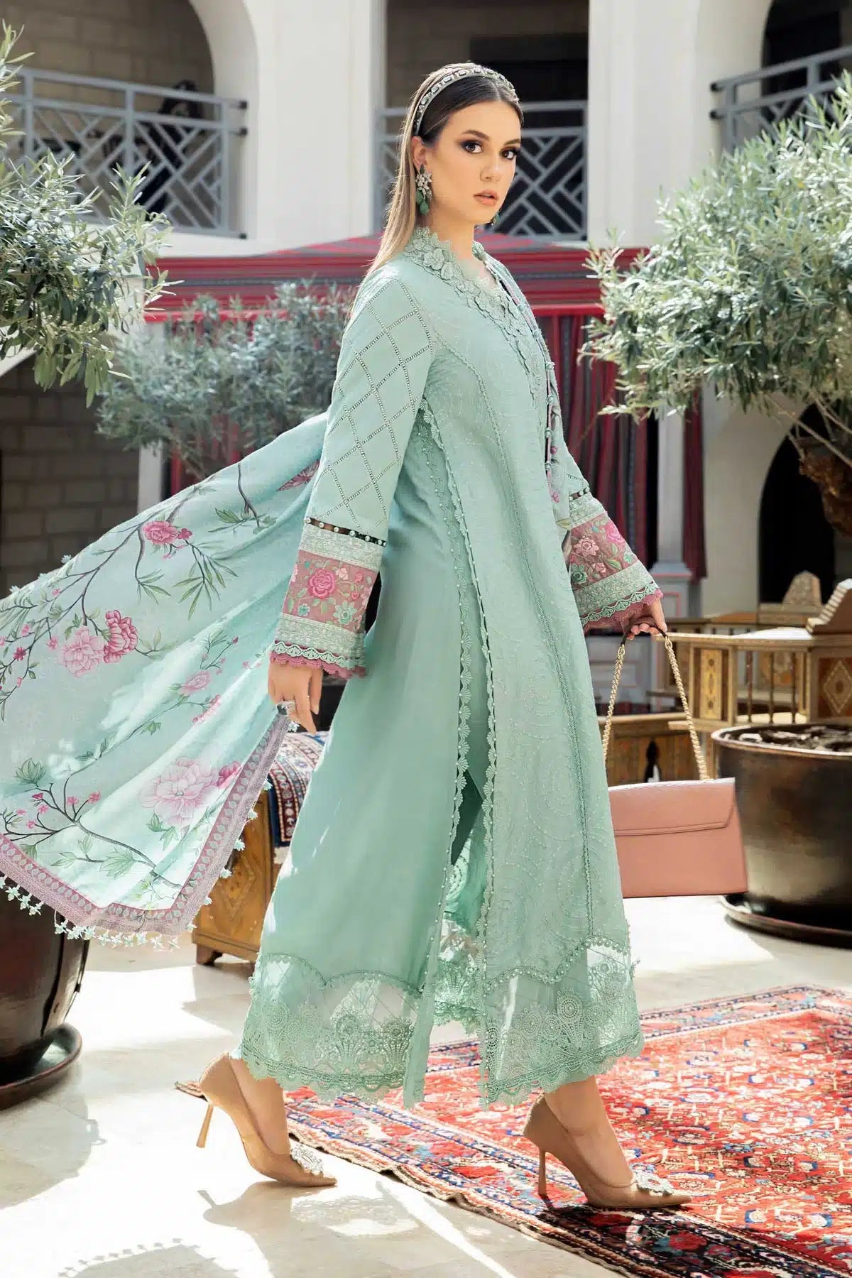 Maria B | M Prints Winter 23 | MPT-2001-A by Maria B - Designer Dress  - Type : Ladies Clothes - Available at Libayah - 100% Original 