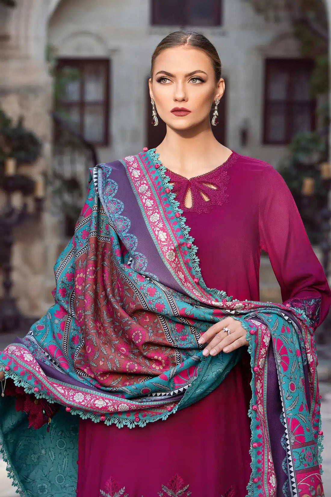 Maria B | M Prints Winter 23 | MPT-2006-B by Maria B - Designer Dress  - Type : Ladies Clothes - Available at Libayah - 100% Original 