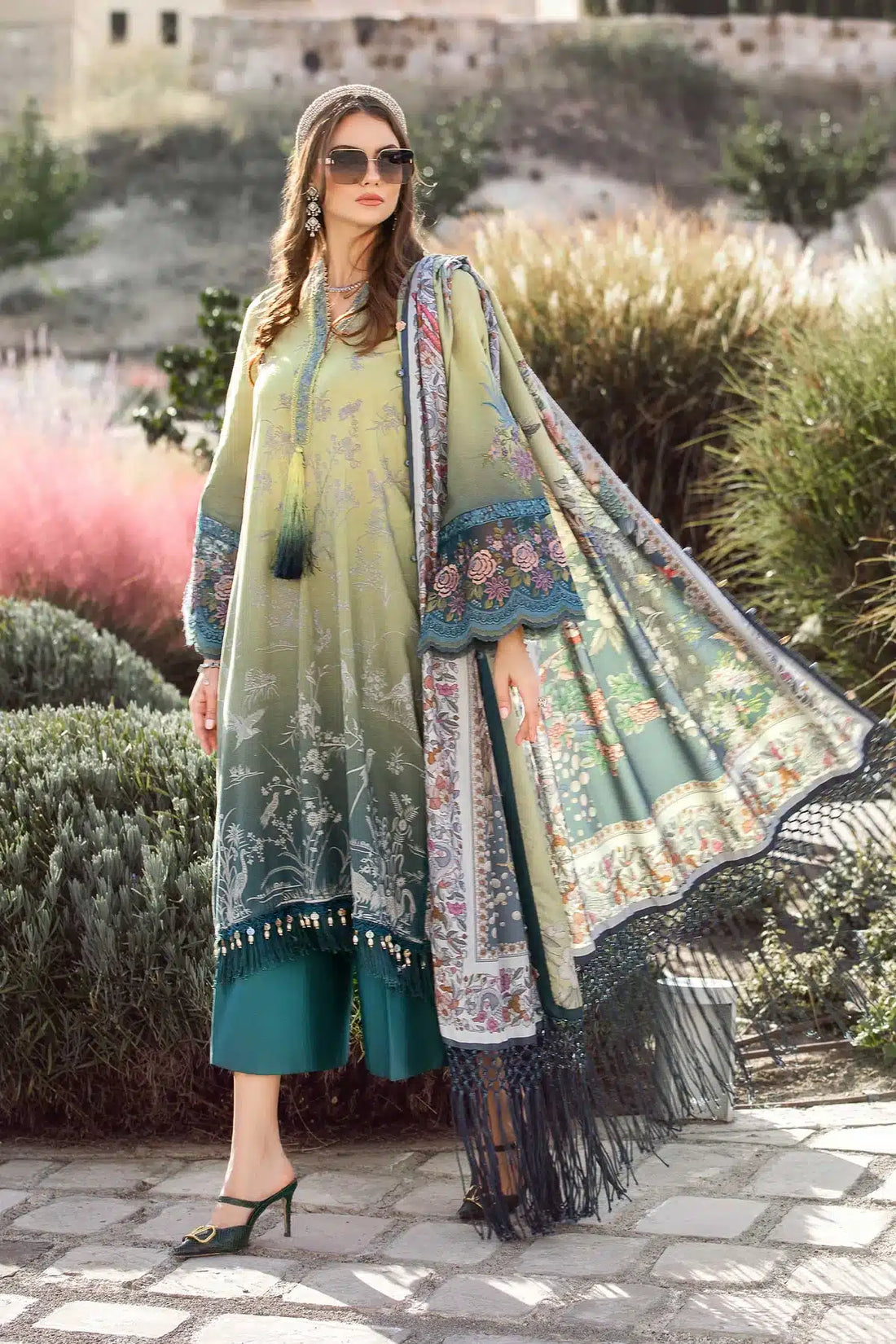 Maria B | M Prints Winter 23 | MPT-2007-A by Maria B - Designer Dress  - Type : Ladies Clothes - Available at Libayah - 100% Original 