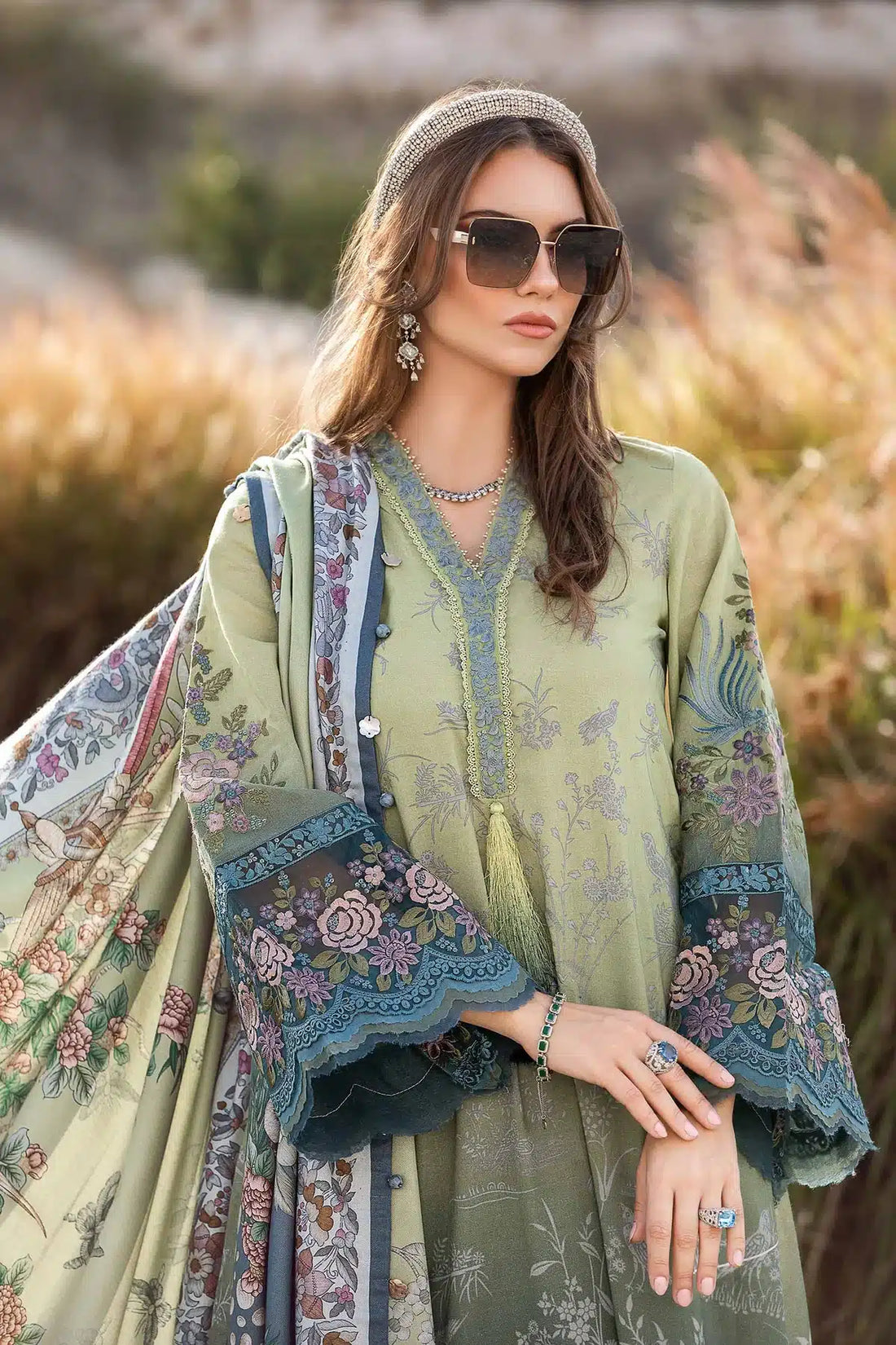 Maria B | M Prints Winter 23 | MPT-2007-A by Maria B - Designer Dress  - Type : Ladies Clothes - Available at Libayah - 100% Original 