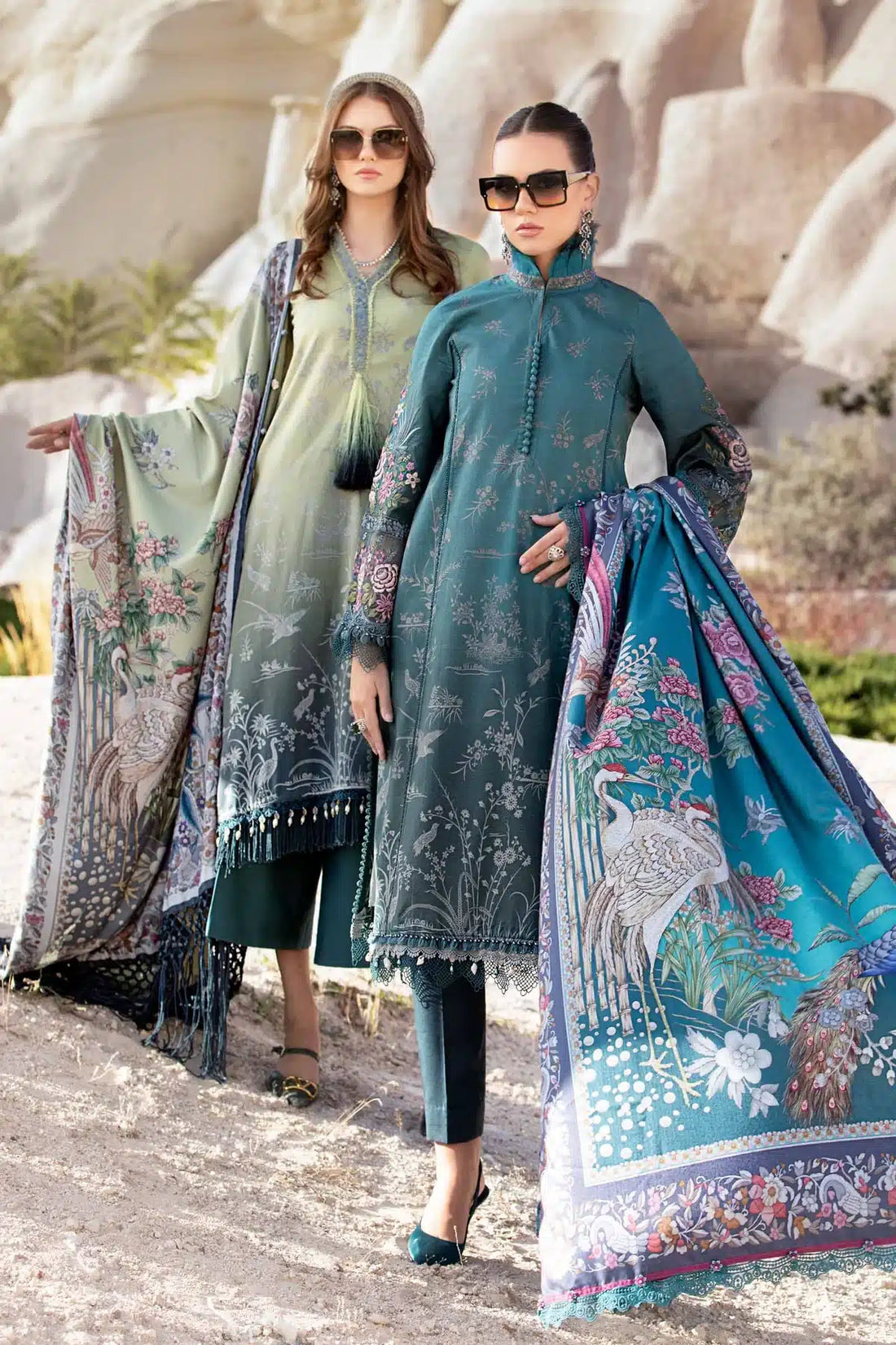 Maria B | M Prints Winter 23 | MPT-2007-B by Maria B - Designer Dress  - Type : Ladies Clothes - Available at Libayah - 100% Original 