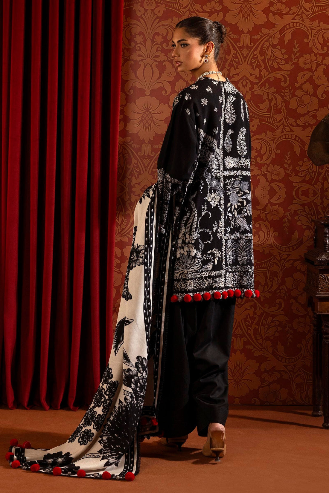 Sana Safinaz | Muzlin Winter 2024 |  M243-001B-3CO by Sana Safinaz - Designer Dress - Type: Ladies Clothes - Available at Libayah - 100% Original