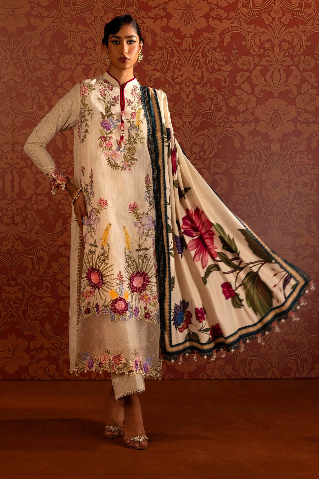 Sana Safinaz | Muzlin Winter 2024 |  M243-002A-3CP by Sana Safinaz - Designer Dress - Type: Ladies Clothes - Available at Libayah - 100% Original