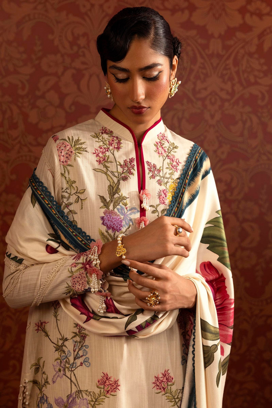 Sana Safinaz | Muzlin Winter 2024 |  M243-002A-3CP by Sana Safinaz - Designer Dress - Type: Ladies Clothes - Available at Libayah - 100% Original