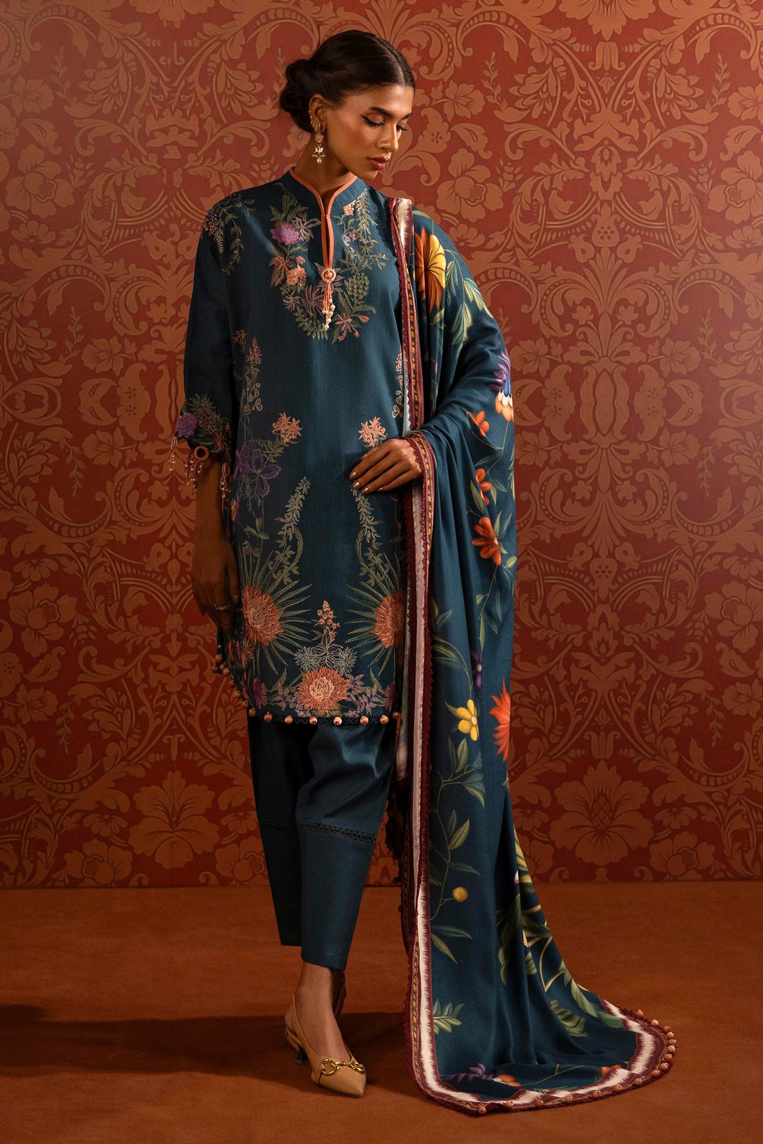 Sana Safinaz | Muzlin Winter 2024 |  M243-002B-3CP by Sana Safinaz - Designer Dress - Type: Ladies Clothes - Available at Libayah - 100% Original