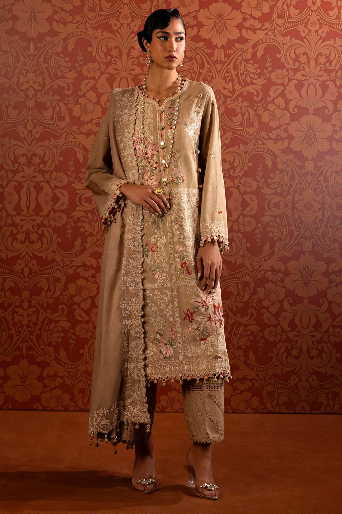 Sana Safinaz | Muzlin Winter 2024 |  M243-003A-3CP by Sana Safinaz - Designer Dress - Type: Ladies Clothes - Available at Libayah - 100% Original