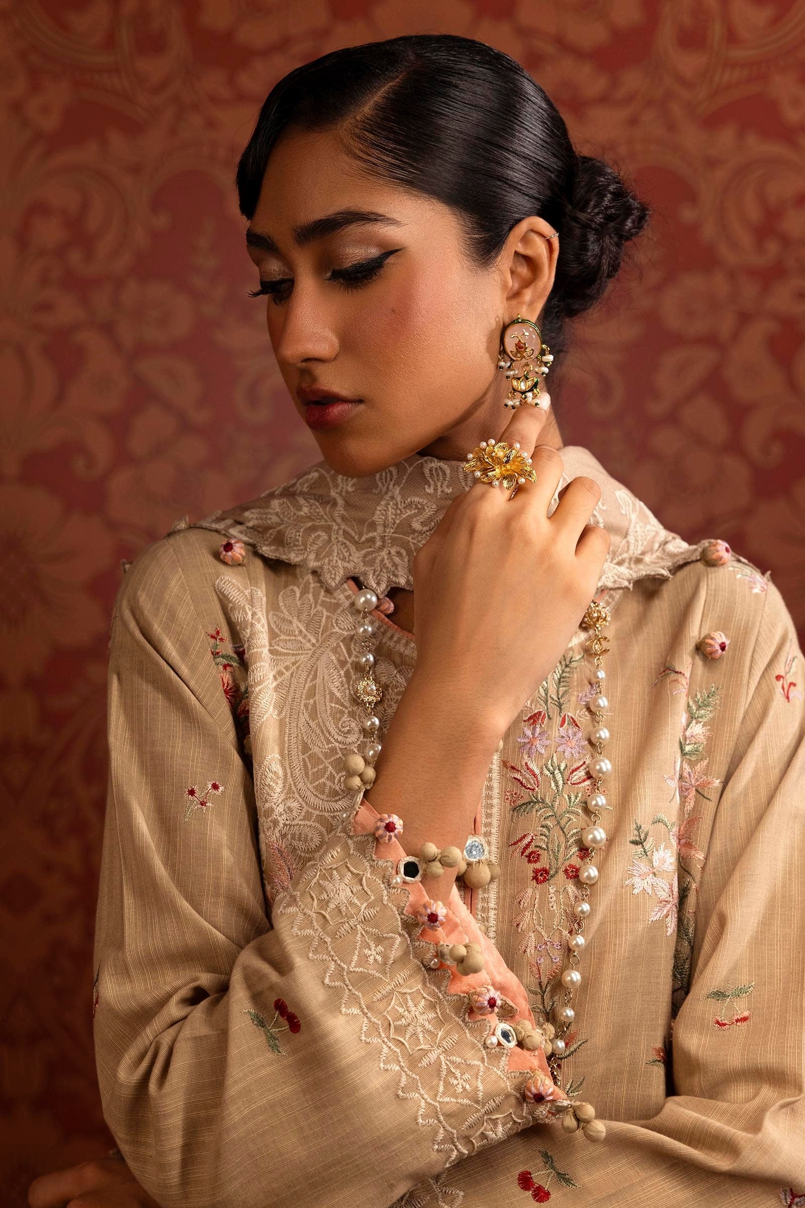 Sana Safinaz | Muzlin Winter 2024 |  M243-003A-3CP by Sana Safinaz - Designer Dress - Type: Ladies Clothes - Available at Libayah - 100% Original