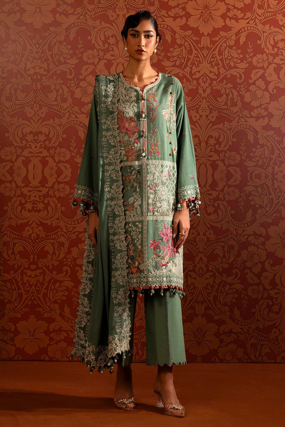 Sana Safinaz | Muzlin Winter 2024 |  M243-003B-3CP by Sana Safinaz - Designer Dress - Type: Ladies Clothes - Available at Libayah - 100% Original