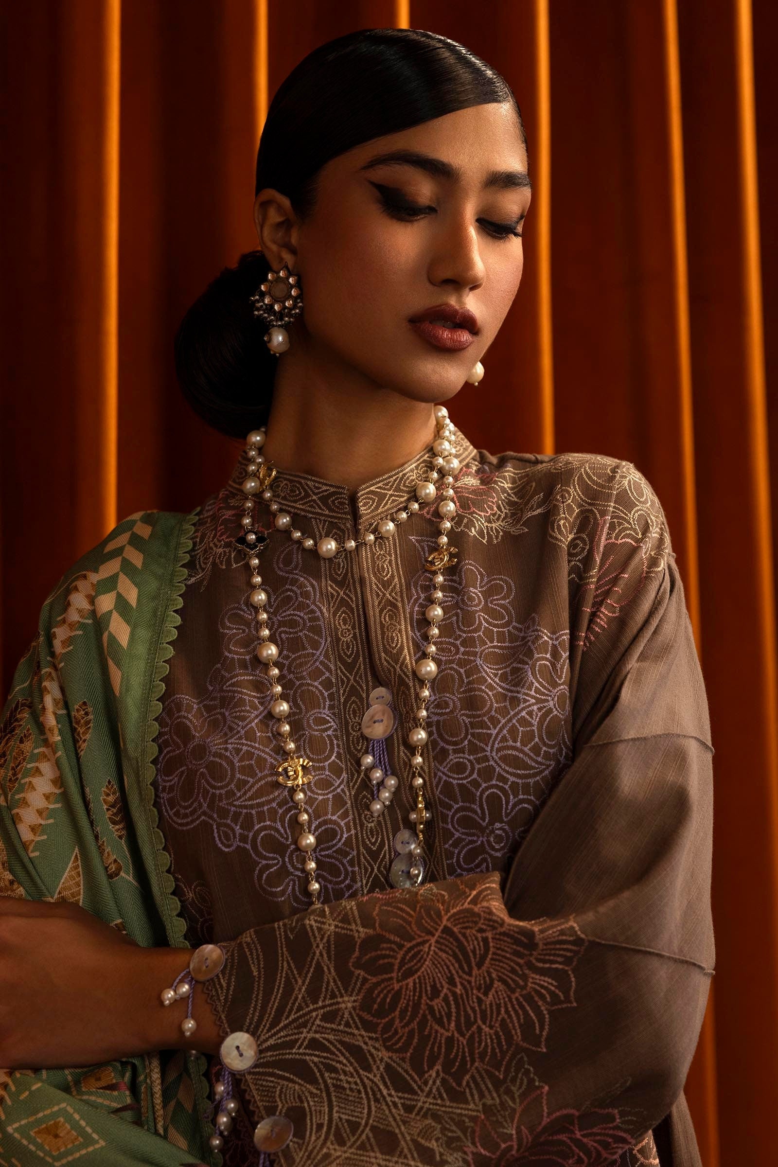 Sana Safinaz | Muzlin Winter 2024 |  M243-004A-3CP by Sana Safinaz - Designer Dress - Type: Ladies Clothes - Available at Libayah - 100% Original