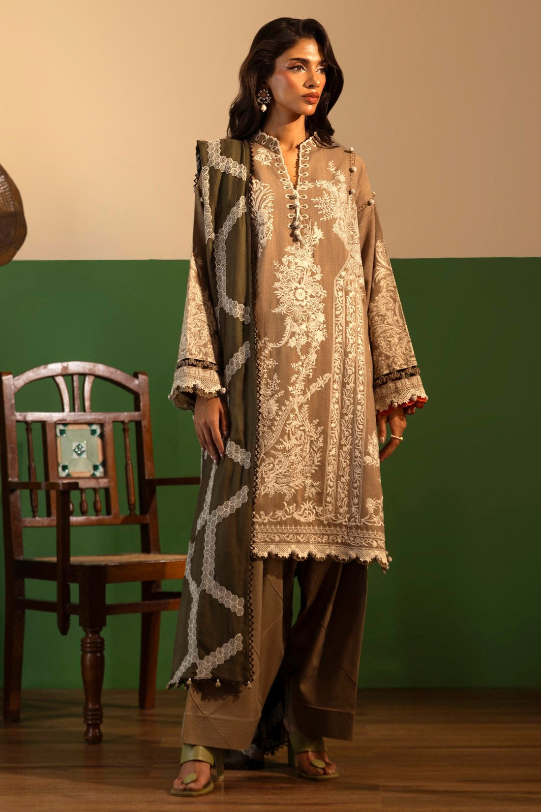 Sana Safinaz | Muzlin Winter 2024 |  M243-005B-3CO by Sana Safinaz - Designer Dress - Type: Ladies Clothes - Available at Libayah - 100% Original