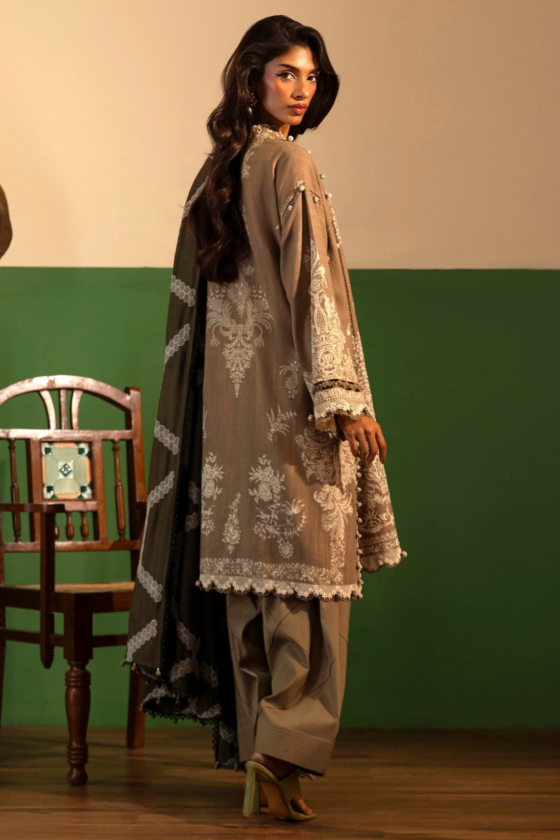 Sana Safinaz | Muzlin Winter 2024 |  M243-005B-3CO by Sana Safinaz - Designer Dress - Type: Ladies Clothes - Available at Libayah - 100% Original