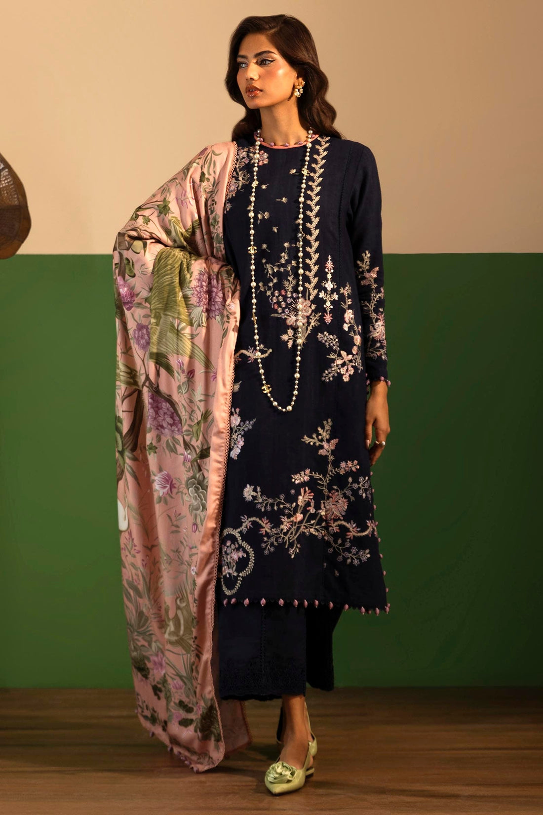 Sana Safinaz | Muzlin Winter 2024 |  M243-006A-3AP by Sana Safinaz - Designer Dress - Type: Ladies Clothes - Available at Libayah - 100% Original