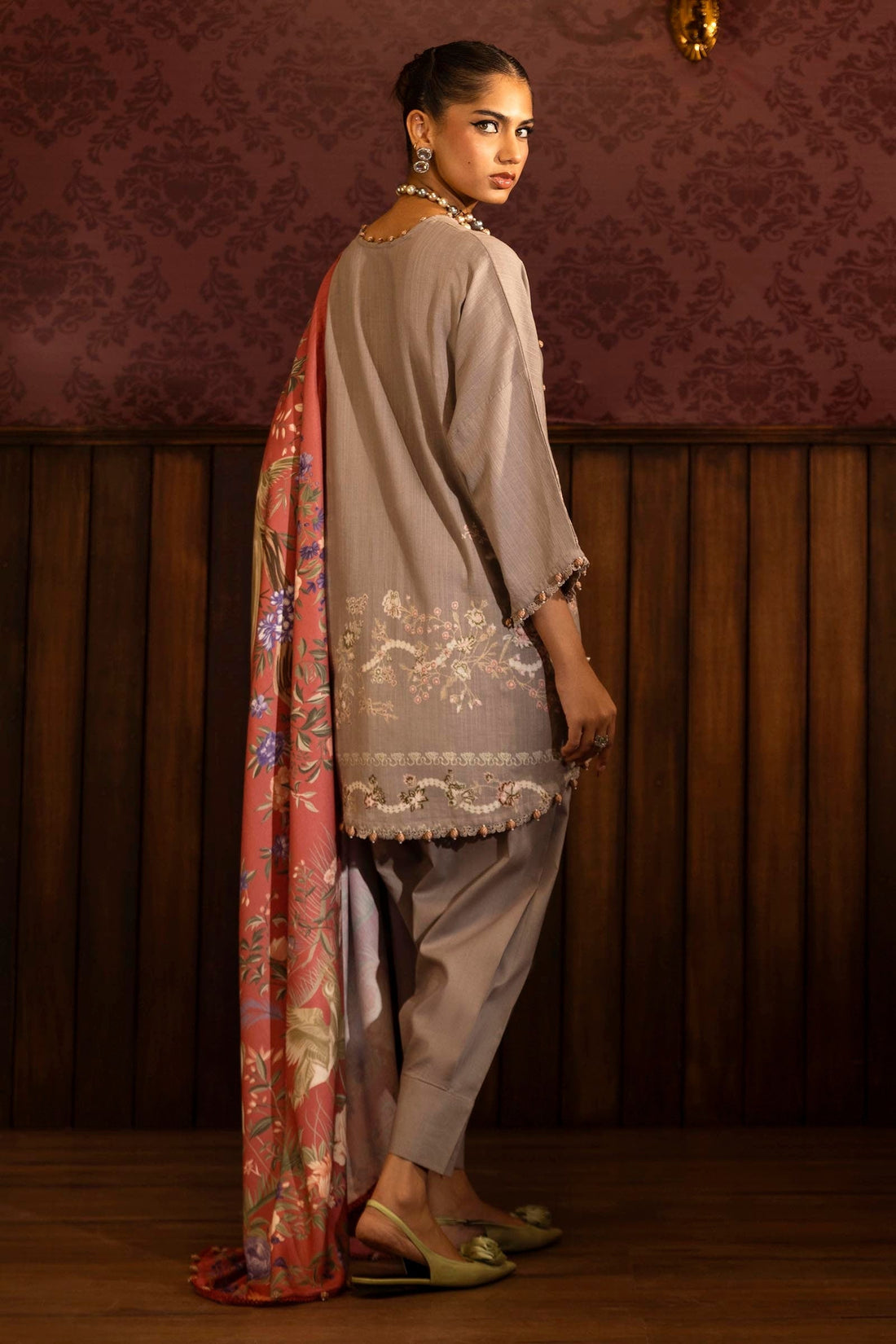 Sana Safinaz | Muzlin Winter 2024 |  M243-006B-3AP by Sana Safinaz - Designer Dress - Type: Ladies Clothes - Available at Libayah - 100% Original