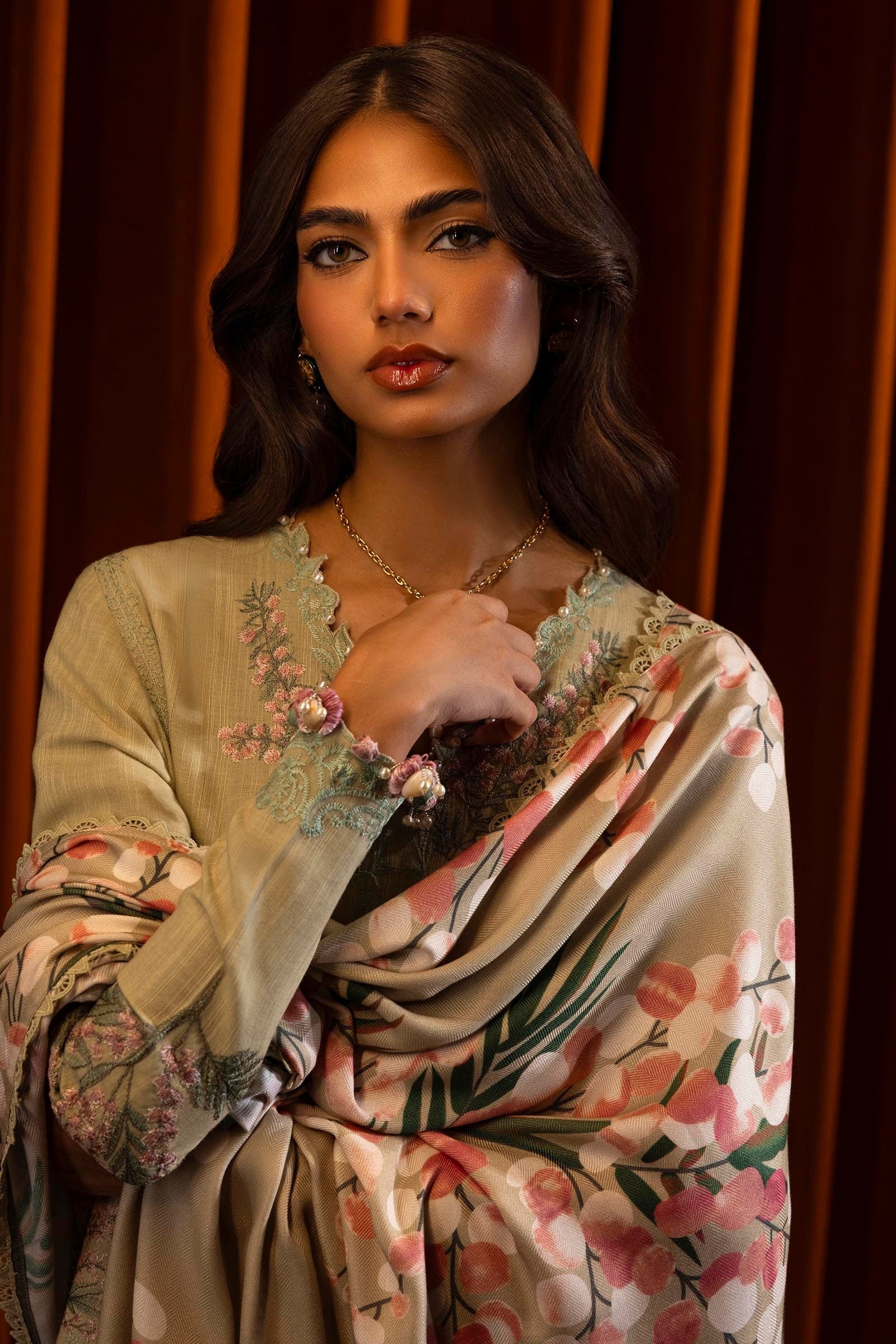 Sana Safinaz | Muzlin Winter 2024 |  M243-007A-3CP by Sana Safinaz - Designer Dress - Type: Ladies Clothes - Available at Libayah - 100% Original