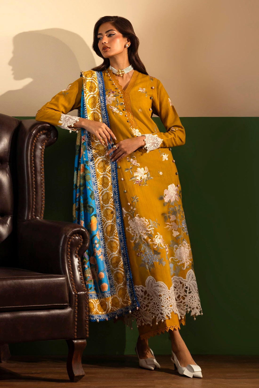 Sana Safinaz | Muzlin Winter 2024 |  M243-008A-3CP by Sana Safinaz - Designer Dress - Type: Ladies Clothes - Available at Libayah - 100% Original