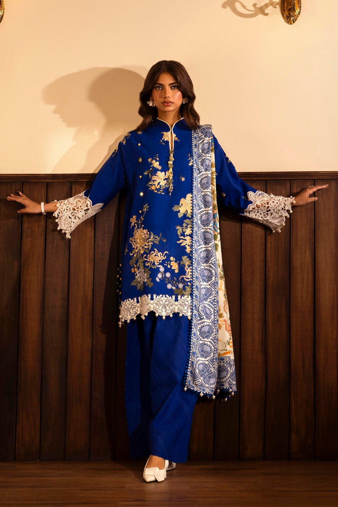 Sana Safinaz | Muzlin Winter 2024 |  M243-008B-3CP by Sana Safinaz - Designer Dress - Type: Ladies Clothes - Available at Libayah - 100% Original