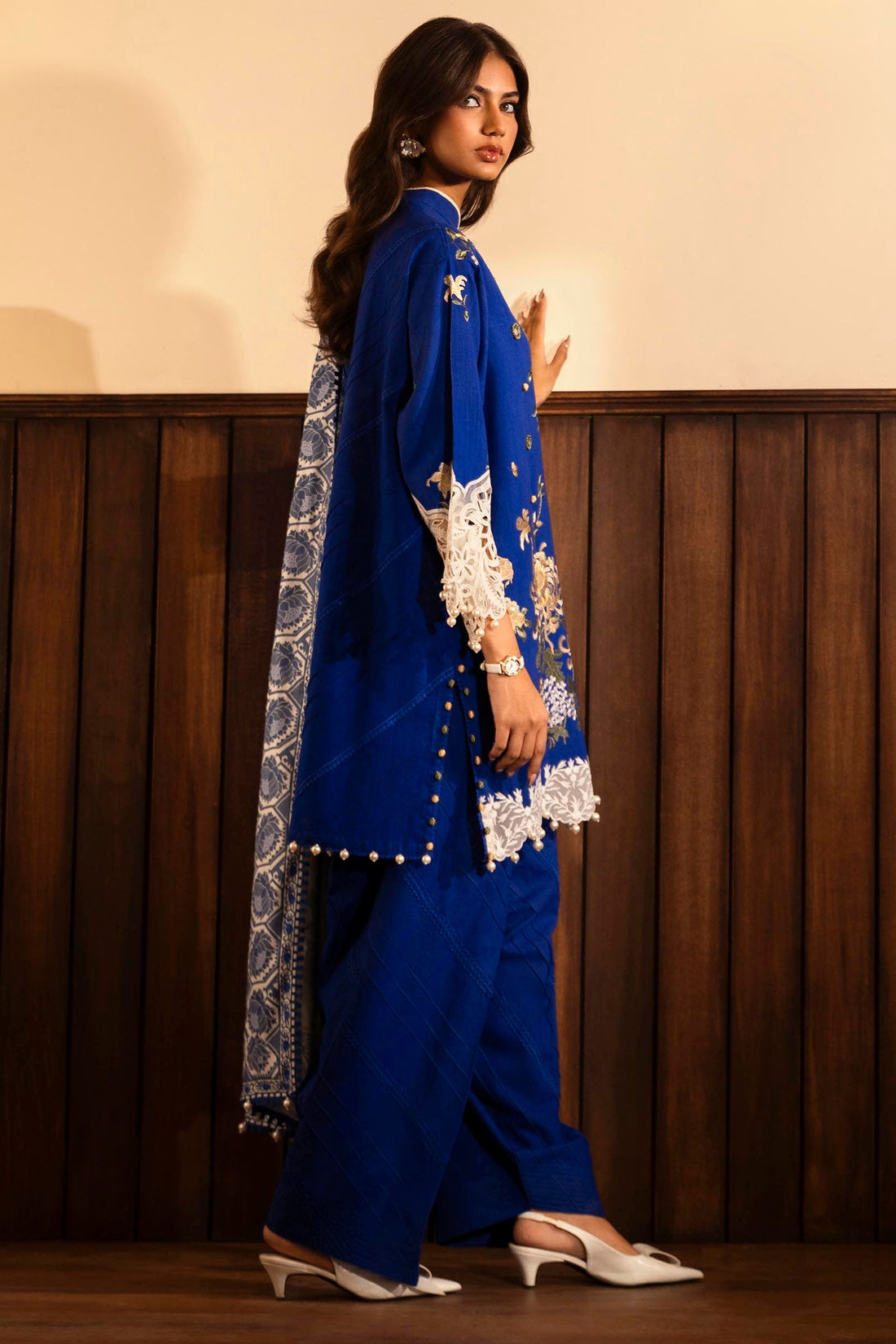Sana Safinaz | Muzlin Winter 2024 |  M243-008B-3CP by Sana Safinaz - Designer Dress - Type: Ladies Clothes - Available at Libayah - 100% Original